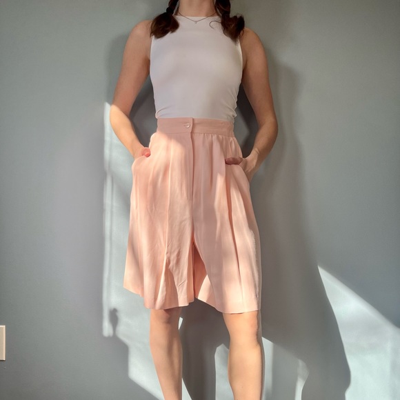 Vintage 80s Pink Shorts, 1980s Bermuda Shorts - Picture 4 of 9